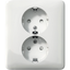 Exxact double socket-outlet earthed screwless white project pac thumbnail 4