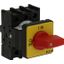 On-Off switch, P1, 40 A, flush mounting, 3 pole, Emergency switching off function, with red thumb grip and yellow front plate thumbnail 2