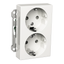 Exxact double socket-outlet centre-plate high earthed screwless white thumbnail 4