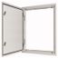 3-component flush-mounted door frame with door, double-bit lock, IP54, HxW=1560x600mm, white thumbnail 1