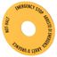 Emergency stop label, Yellow, black lettering, Round, 60 mm, de, en, fr, it, Front dimensions 25 × 25 mm thumbnail 5