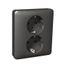 Exxact double socket-outlet earthed screwless anthracite thumbnail 3