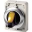 Illuminated selector switch actuator, RMQ-Titan, with thumb-grip, maintained, 2 positions, yellow, Front ring stainless steel thumbnail 4