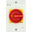 Main switch, P1, 25 A, surface mounting, 3 pole, 1 N/O, 1 N/C, Emergency switching off function, With red rotary handle and yellow locking ring, Locka thumbnail 47