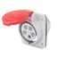 10° ANGLED FLUSH-MOUNTING SOCKET-OUTLET HP - IP44/IP54 - 3P+E 32A 380V/440V 50HZ/60HZ - RED - 3H - SCREW WIRING thumbnail 2