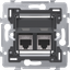 2 RJ45 connections STP cat. 6A, PoE++ ready, oblique model, incl. base thumbnail 2