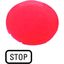 Button lens, flat red, STOP thumbnail 2