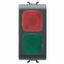 DOUBLE INDICATOR LAMP - RED/GREEN - 1 MODULE - SATIN BLACK - CHORUSMART thumbnail 2