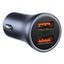 Car Quick Charger 40W 12-24V 2xUSB QC4.0 SCP FCP AFCwith USB-C 1m Cable , Dark Gray thumbnail 6