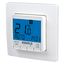 Concealed clock thermostat as room controller, AC 230V, 1 changeover contact, heating 5(2) A, cooling 1(1) A, blue backlighting thumbnail 1