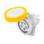 10° ANGLED FLUSH-MOUNTING SOCKET-OUTLET HP - IP66/IP67 - 3P+N+E 32A 100-130V 50/60HZ - YELLOW - 4H - FAST WIRING thumbnail 1