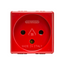 ISRAELI STANDARD SOCKET-OUTLET 250V ac - FOR DEDICATED LINES - 2P+E 16A - 2 MODULES - RED - SYSTEM thumbnail 1