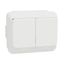 Exxact double socket-outlet with lid IP44 earthed white thumbnail 4