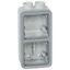 Surface mounting box Plexo IP 55 - 2 gang vertical - for cable glands - grey thumbnail 2
