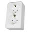 PRIMA - double socket-outlet with side earth - 16A, white thumbnail 4