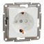 Asfora - single socket outlet with side earth - 16A shutters white w/o frame thumbnail 2