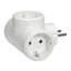 2P+E multi-socket plug - German std - 3 side outlets - white - cardboard thumbnail 1