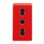 ITALIAN STANDARD SOCKET-OUTLET 250V ac - FOR DEDICATED LINES - 2P+E 16A DUAL AMPERAGE - P11-P17 - 1 MODULE - RED - SYSTEM thumbnail 2