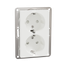 Exxact double socket-outlet centre-plate low two-circuits screwless white thumbnail 3