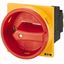 Main switch, T3, 32 A, flush mounting, 2 contact unit(s), 3 pole, Emergency switching off function, With red rotary handle and yellow locking ring thumbnail 1