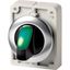 Illuminated selector switch actuator, RMQ-Titan, with thumb-grip, maintained, 2 positions (V position), green, Front ring stainless steel thumbnail 5