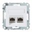 Exxact data socket - RJ45 Cat6a STP - with fixing frame & centre plate - angled thumbnail 3