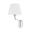 ETERNA CHROME WALL LAMP E27 15W WHITE LAMPSHADE thumbnail 1