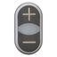 Double actuator pushbutton, RMQ-Titan, Actuators and indicator lights non-flush, momentary, White lens, black, black, inscribed, Bezel: titanium thumbnail 10
