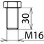 Hexagon bolt DIN 933 M16x30mm StSt thumbnail 2