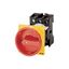 Main switch, P1, 25 A, rear mounting, 3 pole, 1 N/O, 1 N/C, Emergency switching off function, With red rotary handle and yellow locking ring, Lockable thumbnail 2