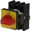 On-Off switch, P1, 40 A, flush mounting, 3 pole, Emergency switching off function, with red thumb grip and yellow front plate thumbnail 3