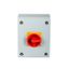 Main switch, P3, 100 A, surface mounting, 3 pole, 1 N/O, 1 N/C, Emergency switching off function, With red rotary handle and yellow locking ring, Lock thumbnail 2