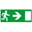 Label - for emergency lighting luminaires - exit door on right - 310x112 mm thumbnail 1