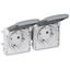 Socket outlet prewired Plexo IP 55-German std-2x2P+E horizontal-modular-grey thumbnail 2