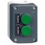 Complete control station, Harmony XALD, dark grey green flush/Red flush pushbuttons Ø22 mm spring return thumbnail 1