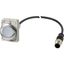 Illuminated pushbutton actuator, Flat, maintained, 1 N/O, Cable (black) with M12A plug, 4 pole, 1 m, LED white, White, Blank, 24 V AC/DC, Metal bezel thumbnail 3