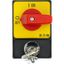 Panic switches, T0, 20 A, flush mounting, 3 pole, with red thumb grip and yellow front plate, Cylinder lock SVA thumbnail 3