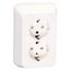 Robust - double socket outlet - 2P+E - surface - screwless - 16A - 250V - white thumbnail 2