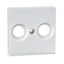 Central plate for antenna socket-outlets 2 holes, polar white, glossy, System M thumbnail 3