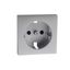 Central plate for SCHUKO socket-outlet insert, shutter, aluminium, System M thumbnail 3
