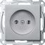 Socket-outlet without earthing contact, screw terminals, aluminium, System M thumbnail 1
