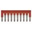 Short bar for terminal blocks 4 mm² push-in plus models, 10 poles, red thumbnail 1