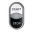 Double push-button, illuminated, black/white,`STOP/STARTï thumbnail 2