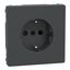 SCHUKO socket-outlet, shutter, screwless terminals, anthracite, System Design thumbnail 3