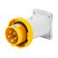 STRAIGHT FLUSH MOUNTING INLET - IP67 - 3P+E 16A 100-130V 50/60HZ - YELLOW - 4H - SCREW WIRING thumbnail 2