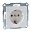 SCHUKO socket-outlet, screw terminals, polar white, glossy, System M thumbnail 2