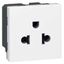 Socket outlet Mosaic - Euro-US - 2P+E - 2 modules - white thumbnail 1
