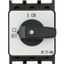 On-Off switch, P1, 25 A, flush mounting, 3 pole, with black thumb grip and front plate thumbnail 3