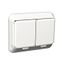 Exxact double socket-outlet with lid IP44 earthed screwless white thumbnail 4