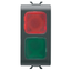 DOUBLE INDICATOR LAMP - RED/GREEN - 1 MODULE - SATIN BLACK - CHORUSMART thumbnail 1